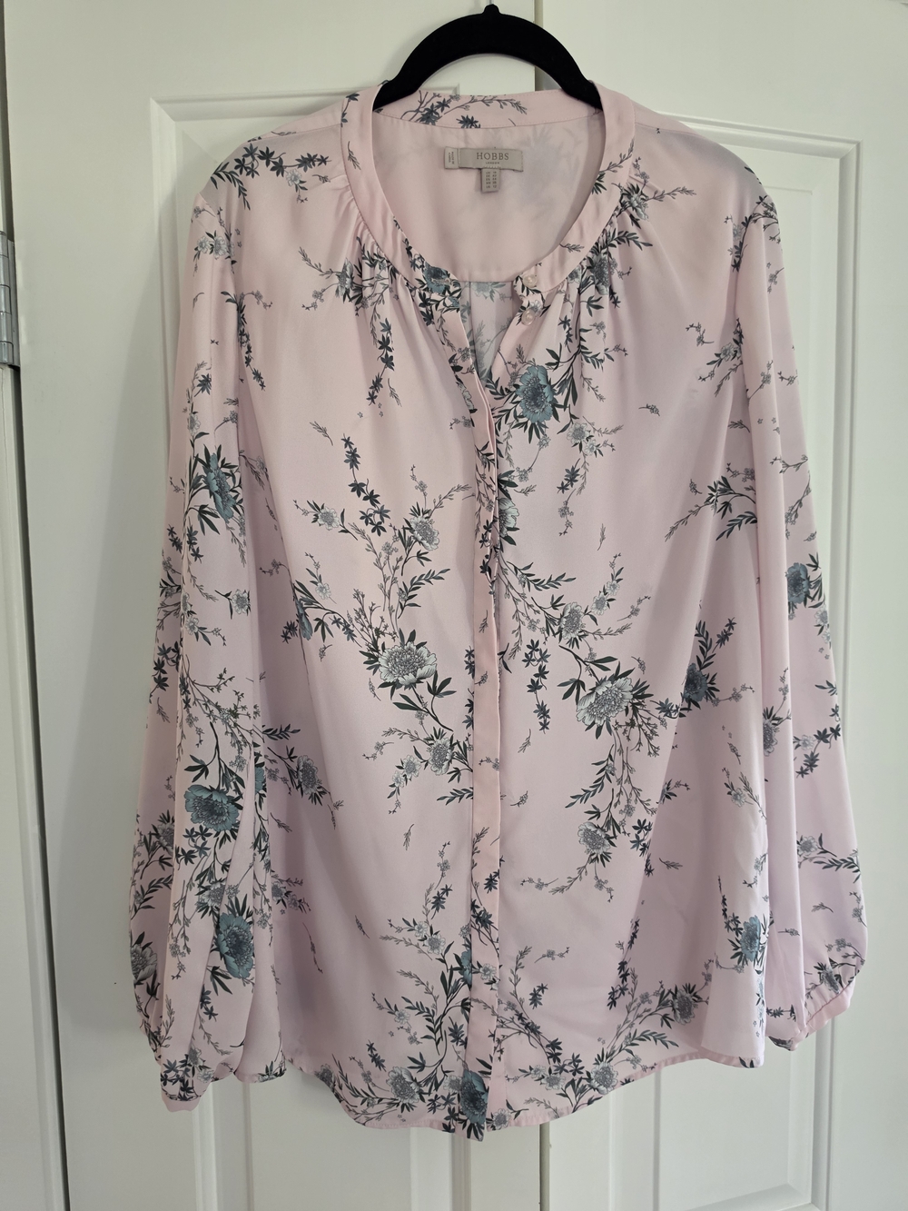 Pink Floral Button-Front Blouse